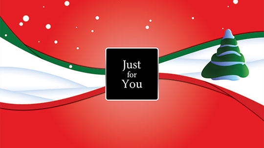 Image of the exterior design of the Just for You Christmas card.